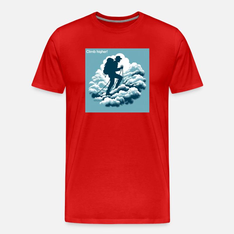 Climb higher - Männer Premium Bio T-Shirt - Rot