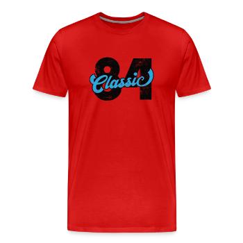 Millésime 1984 - T-shirt bio Premium Homme - rouge - Devant - Damien (186cm)
