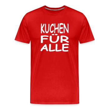 Kuchen - Männer Premium Bio T-Shirt - Rot - Vorne - Damien (186cm)