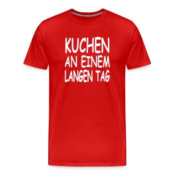 Kuchen - Männer Premium Bio T-Shirt - Rot - Vorne - Damien (186cm)