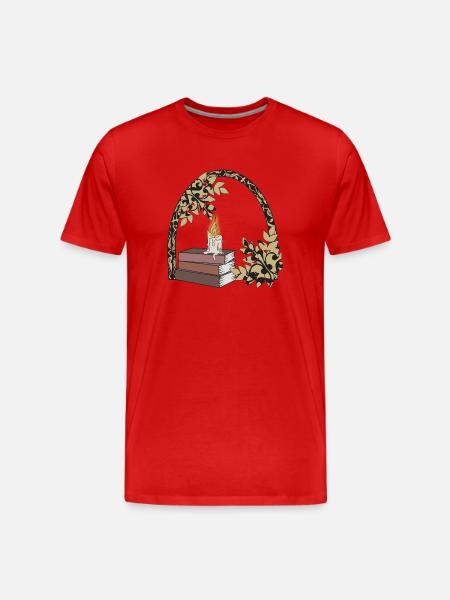 Flowers Books Fantasy - Men's Premium Organic T-Shirt - red