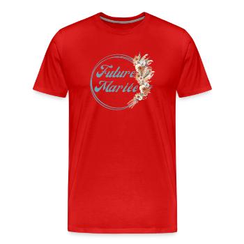 Future mariée fleurs rustique -tshirt assorti - T-shirt bio Premium Homme - rouge - Devant - Damien (186cm)