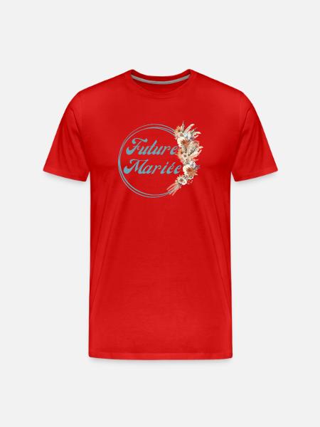 Bride-to-be Rustic Flowers - Matching tshirt - Men's Premium Organic T-Shirt - red