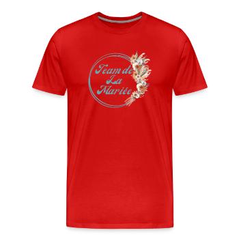 team de La mariée fleur rustique -tshirt assorti - T-shirt bio Premium Homme - rouge - Devant - Damien (186cm)