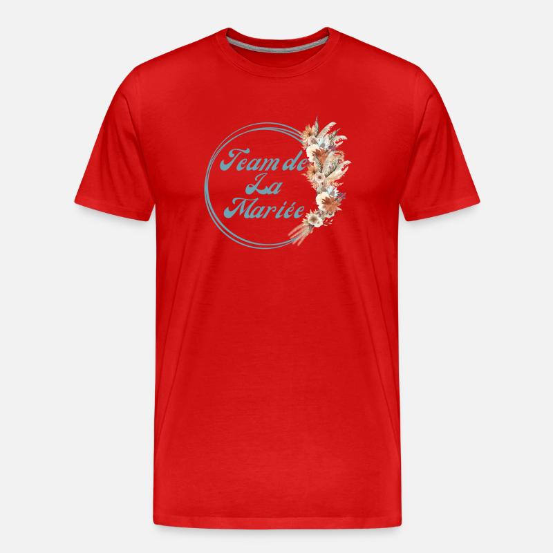 team de La mariée fleur rustique -tshirt assorti - T-shirt bio Premium Homme - rouge