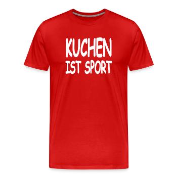 Kuchen - Männer Premium Bio T-Shirt - Rot - Vorne - Damien (186cm)