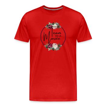 Blumenbrautgespann - passendes T-Shirt - Männer Premium Bio T-Shirt - Rot - Vorne - Damien (186cm)