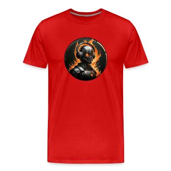 BURNING THE MIND - Men's Premium Organic T-Shirt - red - Front - Damien (186cm)