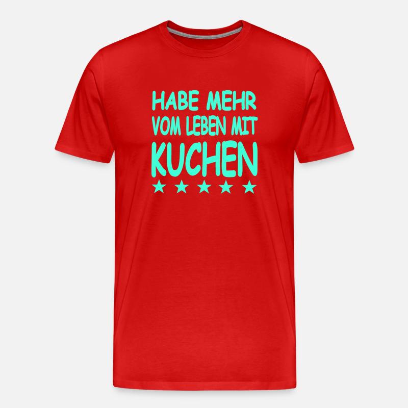 Kuchen - Männer Premium Bio T-Shirt - Rot