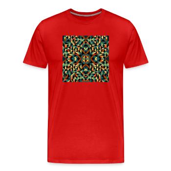 Geometrische Abstraktion - Männer Premium Bio T-Shirt - Rot - Vorne - Damien (186cm)