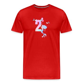 Meerjungfrau zum 2. Jahrestag - Männer Premium Bio T-Shirt - Rot - Vorne - Damien (186cm)