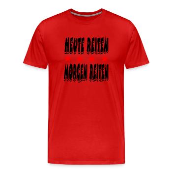 Reiten - Männer Premium Bio T-Shirt - Rot - Vorne - Damien (186cm)