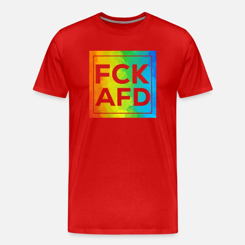 Fck AFD Cutout mit Rahmen - Männer Premium Bio T-Shirt - Rot