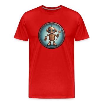 LAMPE DE POCHE ROBOT - T-shirt bio Premium Homme - rouge - Devant - Damien (186cm)