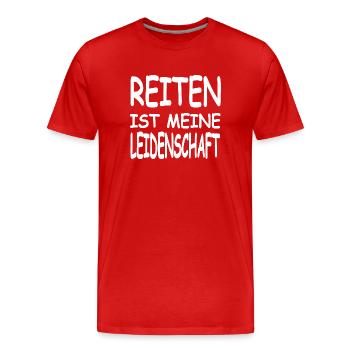 Reiten - Männer Premium Bio T-Shirt - Rot - Vorne - Damien (186cm)