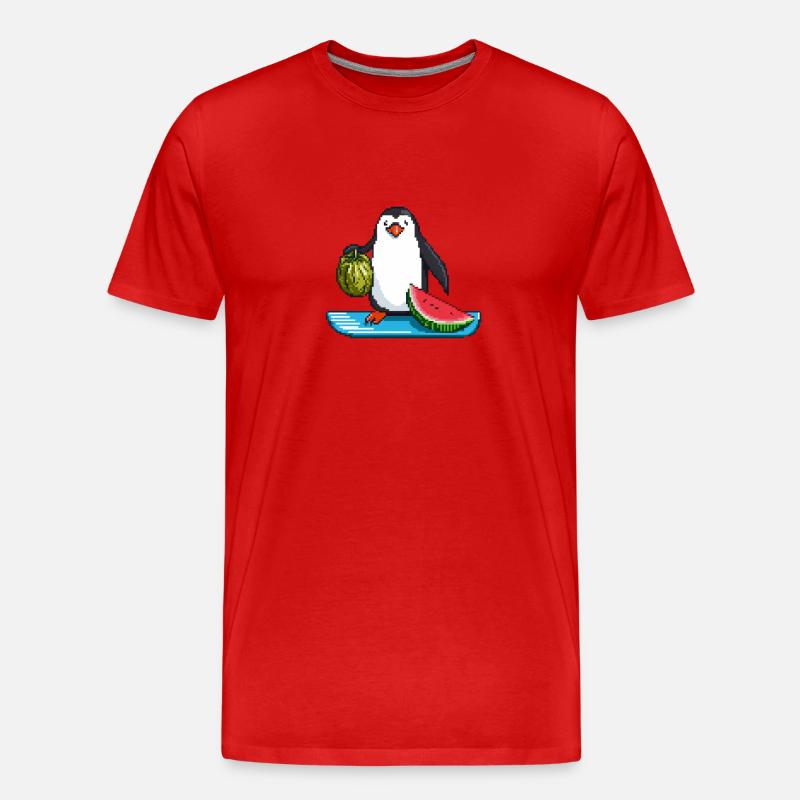 Surf 'n' Slice - Männer Premium Bio T-Shirt - Rot