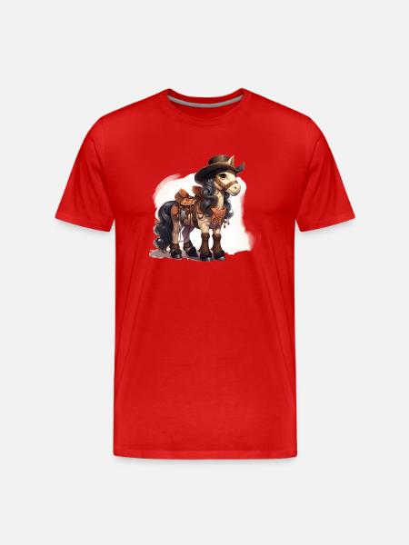 Powerful Western Pony - Men's Premium Organic T-Shirt - red