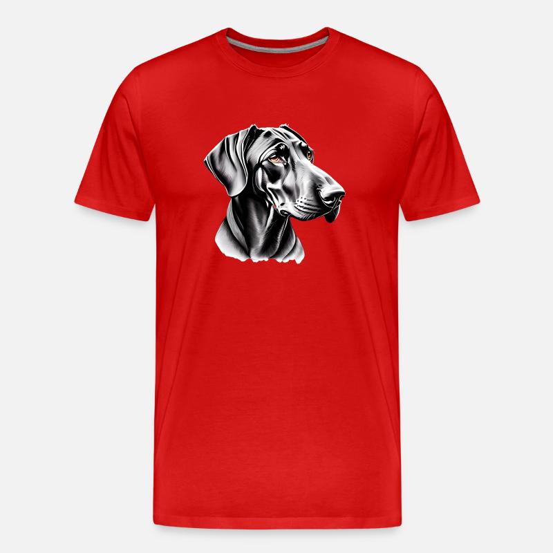 Dobermann Illustration - Männer Premium Bio T-Shirt - Rot