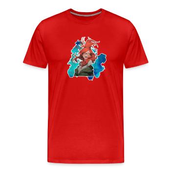 Frau Soline Youplalou - Männer Premium Bio T-Shirt - Rot - Vorne - Damien (186cm)