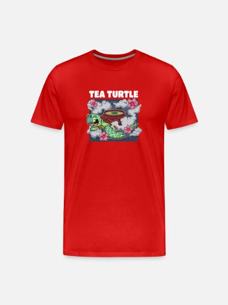 Tea Turtle - Men's Premium Organic T-Shirt - red