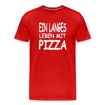 Pizza - Männer Premium Bio T-Shirt - Rot - Vorne - Damien (186cm)