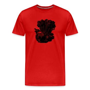 Moteur de cylindre de ventilateur de cylindre de bloc moteur de moto - T-shirt bio Premium Homme - rouge - Devant - Damien (186cm)