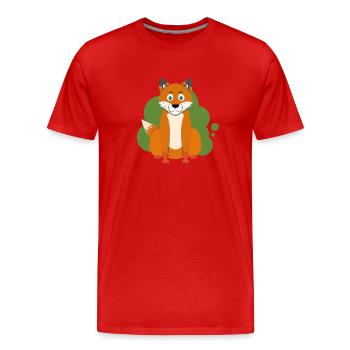 Éclaboussure de renard de dessin animé - T-shirt bio Premium Homme - rouge - Devant - Damien (186cm)