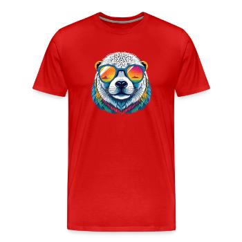 Siegel - Männer Premium Bio T-Shirt - Rot - Vorne - Damien (186cm)
