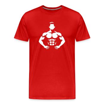 Bodybuilder - Männer Premium Bio T-Shirt - Rot - Vorne - Damien (186cm)