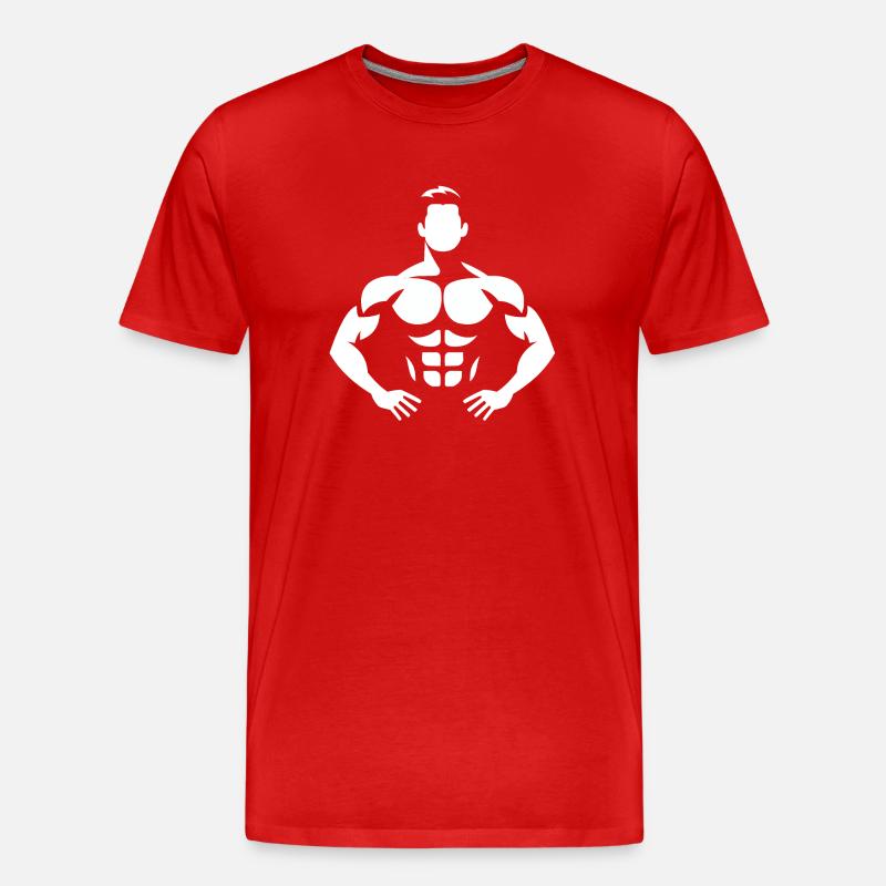Bodybuilder - Männer Premium Bio T-Shirt - Rot