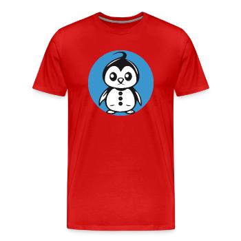 Pinguin Bo-Grafik - Männer Premium Bio T-Shirt - Rot - Vorne - Damien (186cm)
