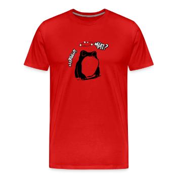 Frosch,schwarz, illustration, stencil,Comic - Männer Premium Bio T-Shirt - Rot - Vorne - Damien (186cm)