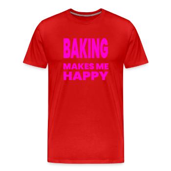 Bake - Men's Premium Organic T-Shirt - red - Front - Damien (186cm)