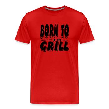 Griller - T-shirt bio Premium Homme - rouge - Devant - Damien (186cm)