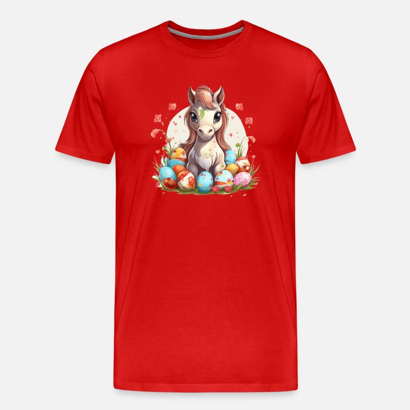 Easter eggs with bangs - Men's Premium Organic T-Shirt - red