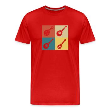 Retro-Vintage-Mandoline - Männer Premium Bio T-Shirt - Rot - Vorne - Damien (186cm)