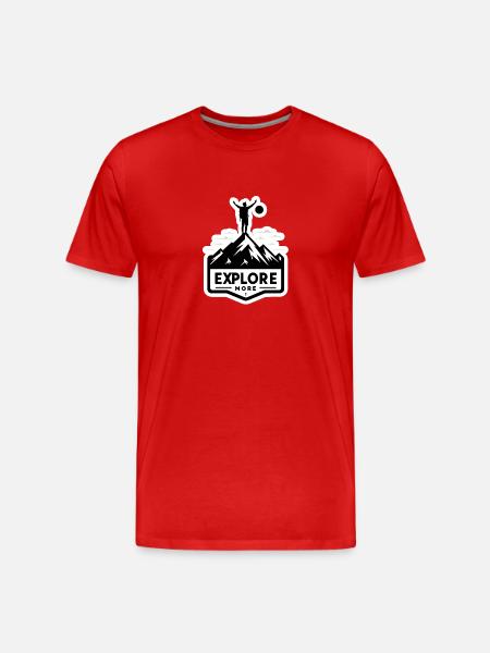 Explore more - Wanderer - Männer Premium Bio T-Shirt - Rot