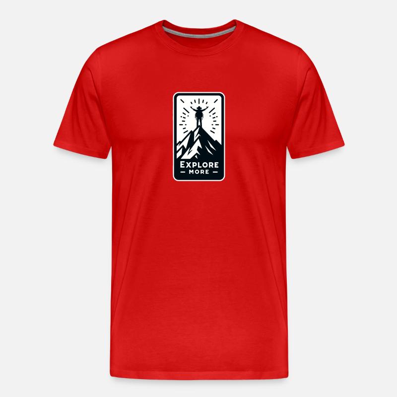 Explore more - Wanderer - Männer Premium Bio T-Shirt - Rot