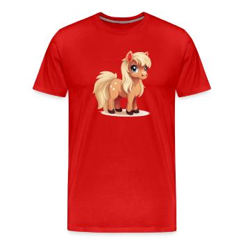 L’amour Haflinger dans le style kawaii - T-shirt bio Premium Homme - rouge - Devant - Damien (186cm)