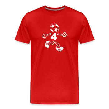 Der Vierer - Männer Premium Bio T-Shirt - Rot - Vorne - Damien (186cm)