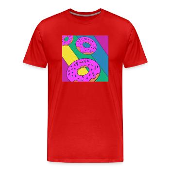 Donut - T-shirt bio Premium Homme - rouge - Devant - Damien (186cm)