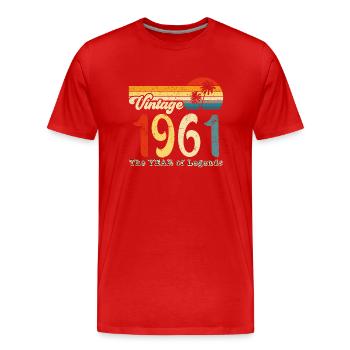 Vintage 1961 - Men's Premium Organic T-Shirt - red - Front - Damien (186cm)