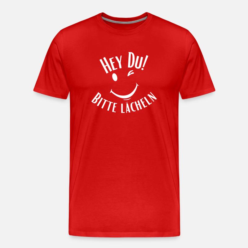 Hey Du - Männer Premium Bio T-Shirt - Rot