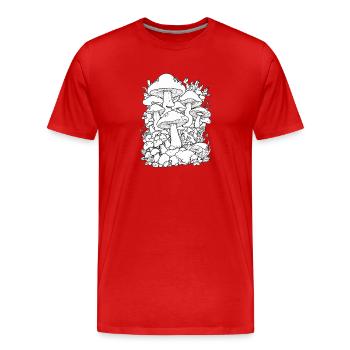 Pilze - Männer Premium Bio T-Shirt - Rot - Vorne - Damien (186cm)