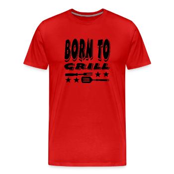 Griller - T-shirt bio Premium Homme - rouge - Devant - Damien (186cm)
