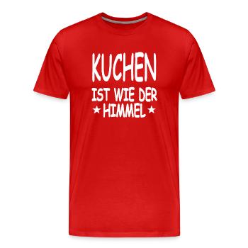 Kuchen - Männer Premium Bio T-Shirt - Rot - Vorne - Damien (186cm)