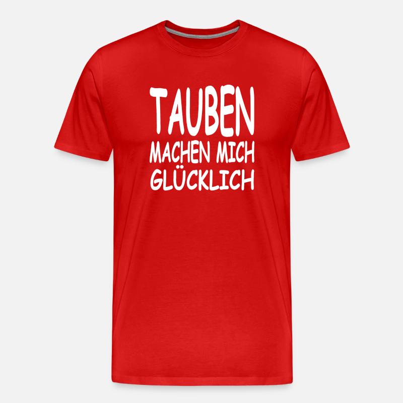 Tauben - Männer Premium Bio T-Shirt - Rot