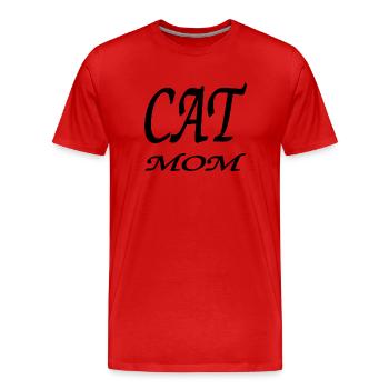 Chat - T-shirt bio Premium Homme - rouge - Devant - Damien (186cm)