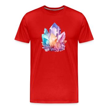 Bunter Kristall - Männer Premium Bio T-Shirt - Rot - Vorne - Damien (186cm)