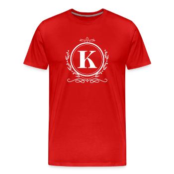 lettre k décoration - T-shirt bio Premium Homme - rouge - Devant - Damien (186cm)